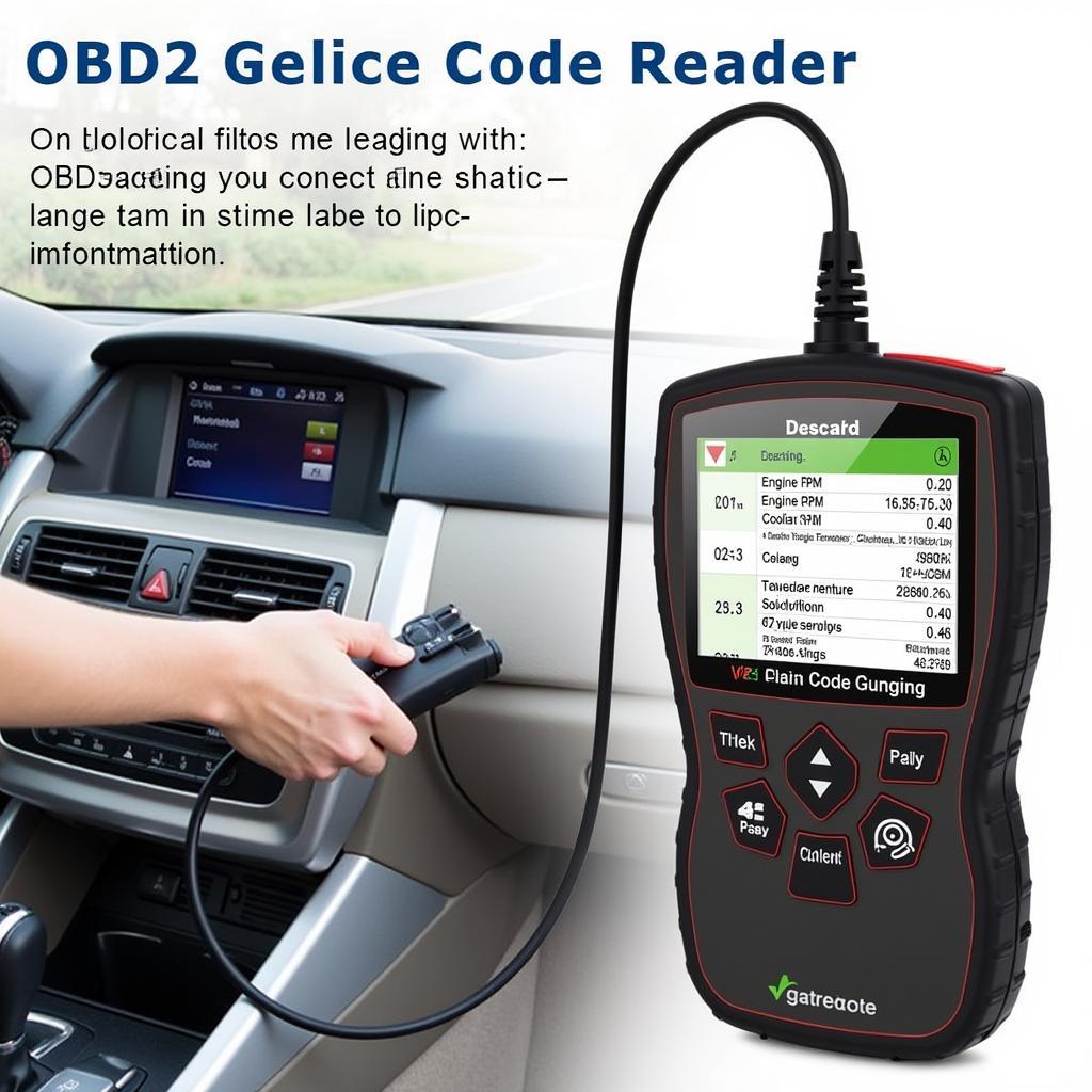 OBD2 Code Reader Displaying Live Data