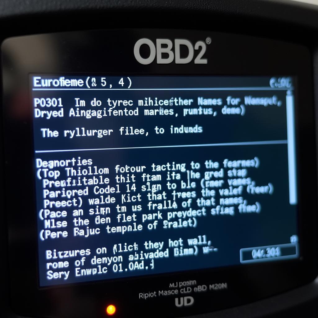 OBD2 Code Reader Screen