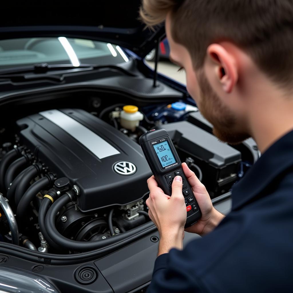 Mechanic Reading OBD2 Codes on VR6 Engine