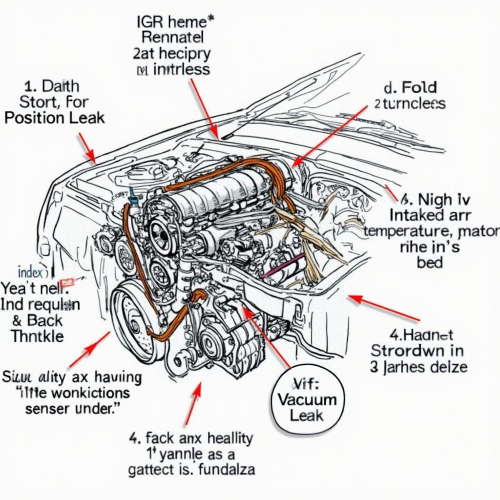 OBD2 Codes P0403, P0224, and P0113: Vacuum Leak Illustration