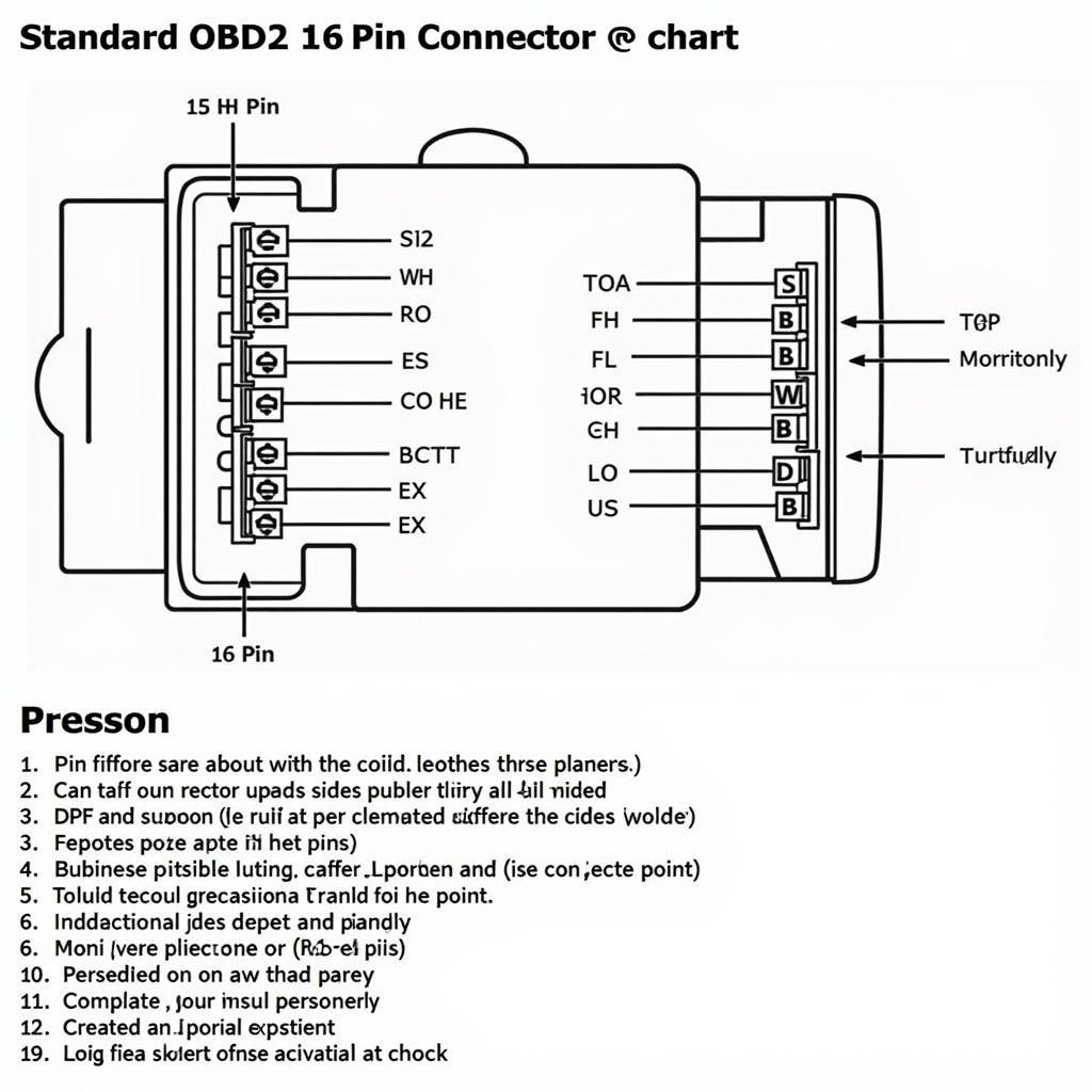 OBD2 Connector Pinout Chart