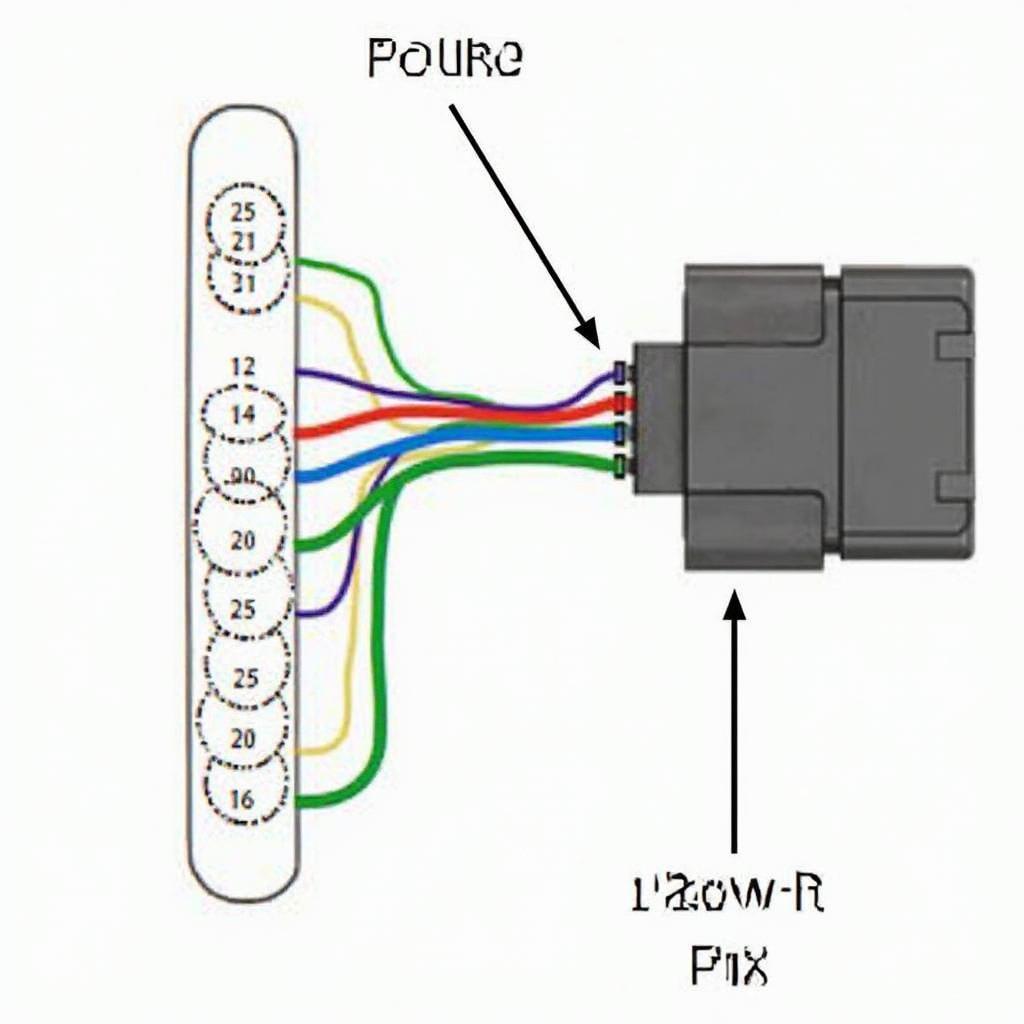 OBD2 Connector Pinout Diagram Showing Power 2 Pin