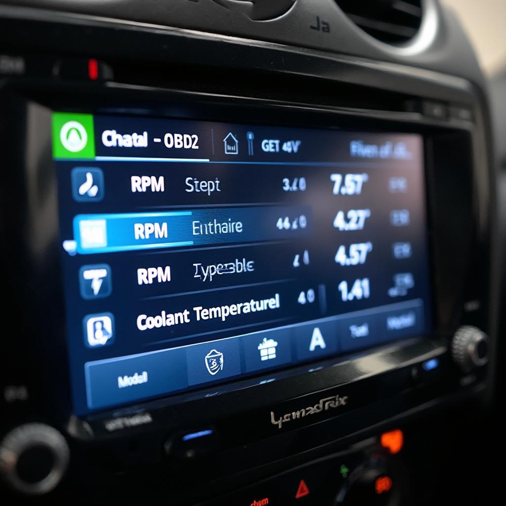 OBD2 Data Displayed on Car Stereo