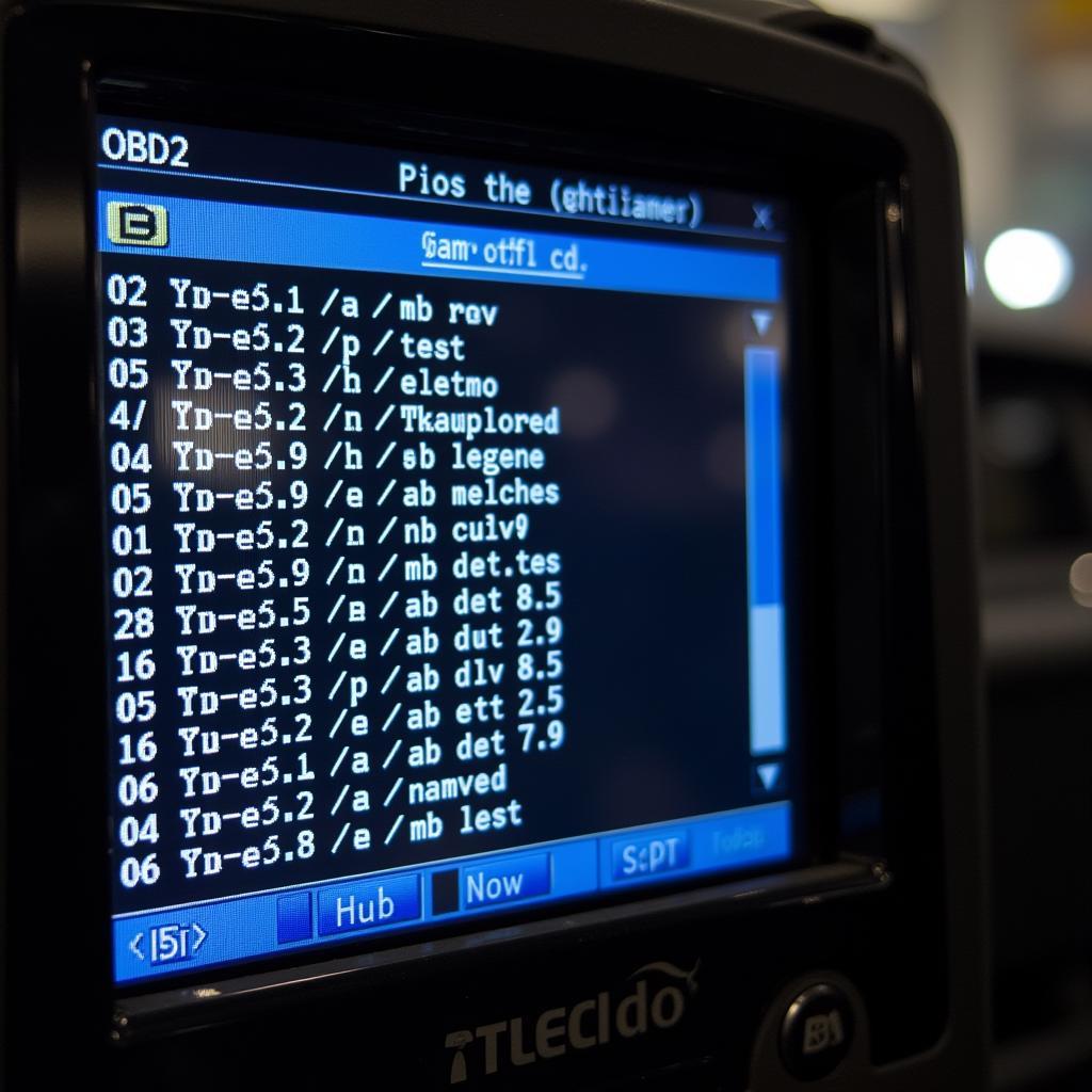 OBD2 Device Displaying Error Codes