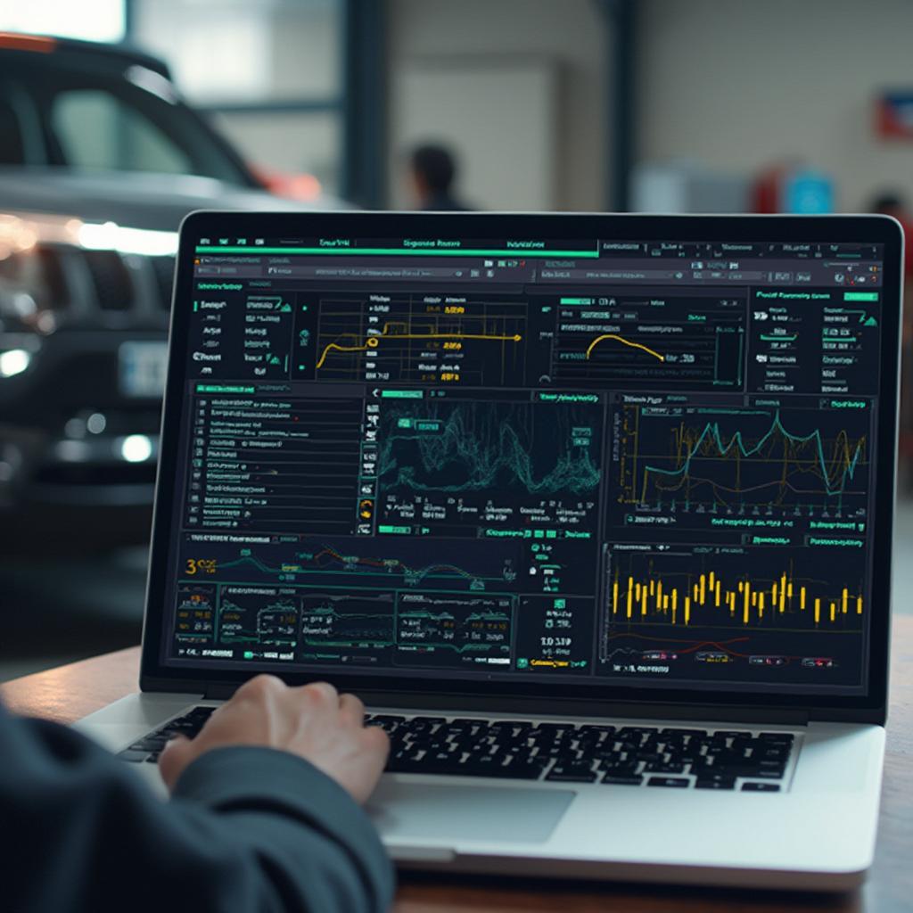 OBD2 Diagnostic Software on a Laptop