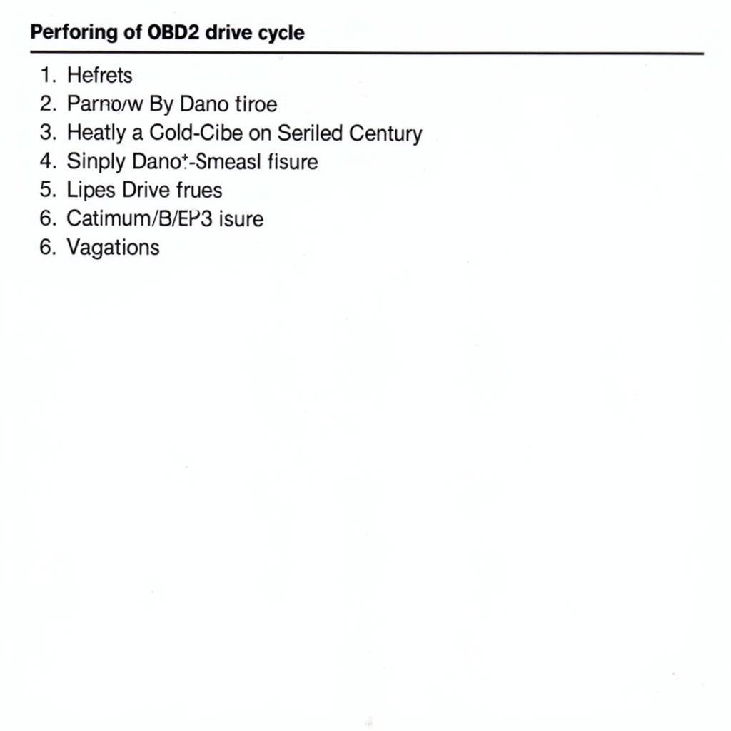 OBD2 Drive Cycle Checklist