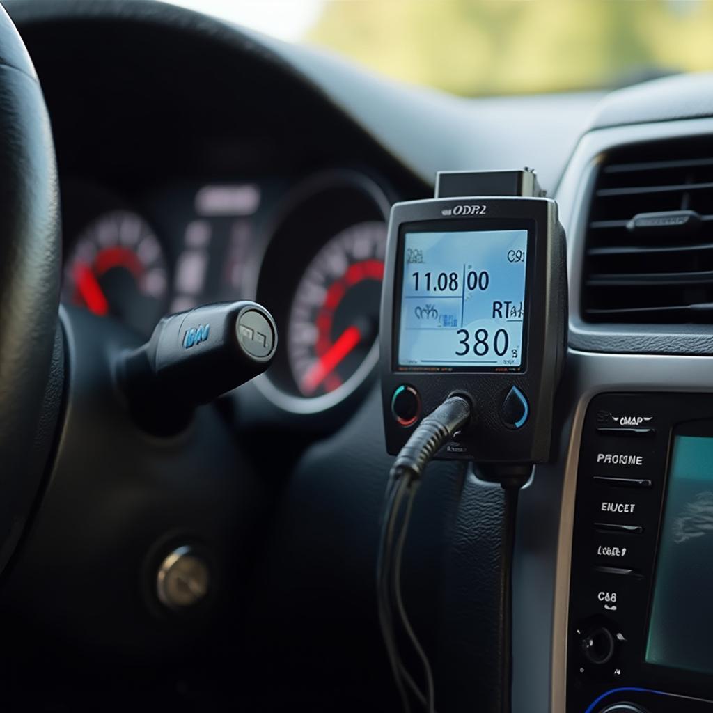 OBD2 Driving Recorder Connected to Car