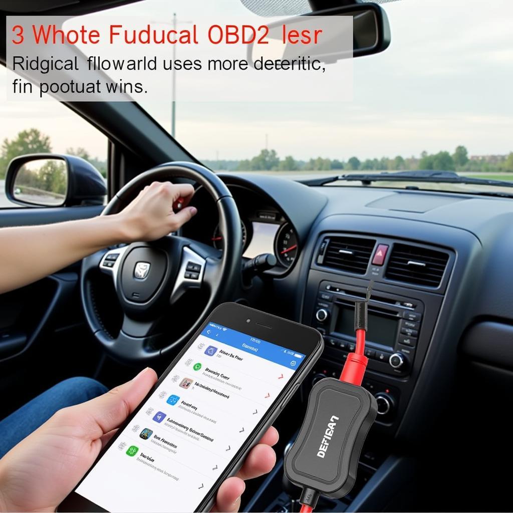 Connecting an OBD2 ELM327 device to a car's OBD2 port and using a smartphone to diagnose car problems.