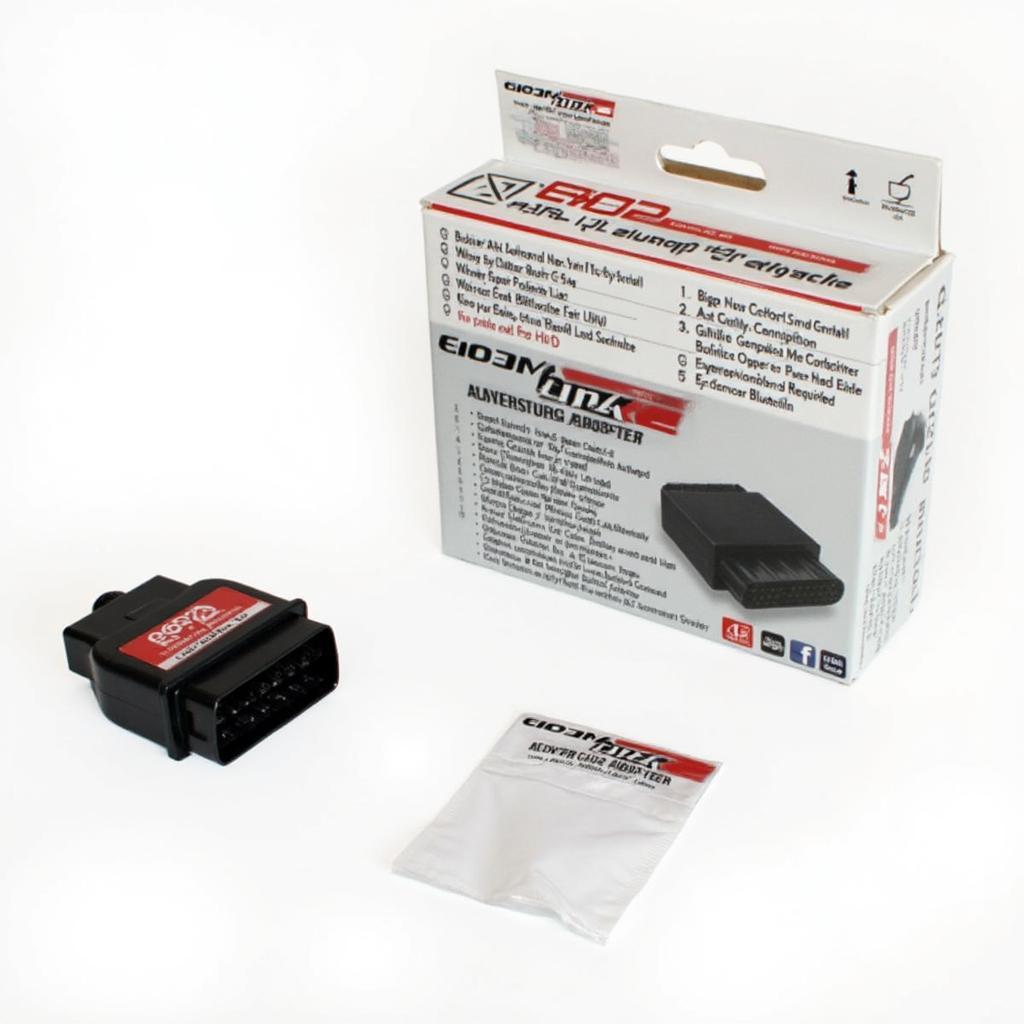 OBD2 ELM327 Bluetooth adapter and its original packaging