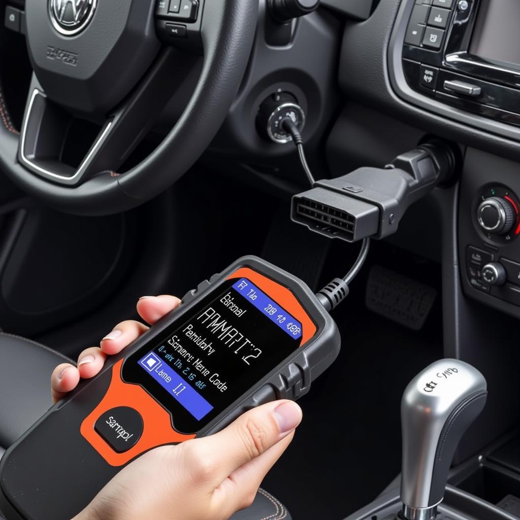 OBD2 Fault Code Reader Connected to Car