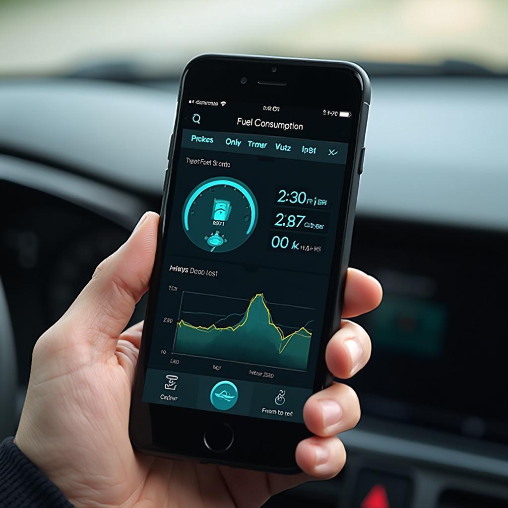 OBD2 Fuel Consumption App Display