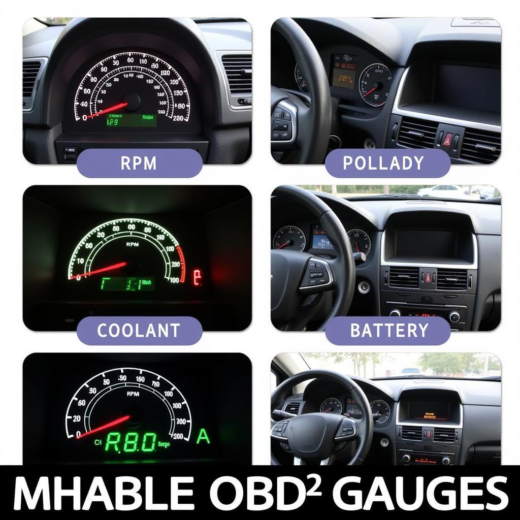 OBD2 Gauges on Car Dashboard