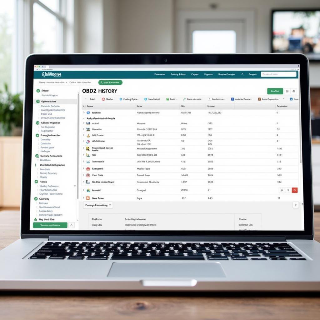 OBD2 History Report on a Laptop