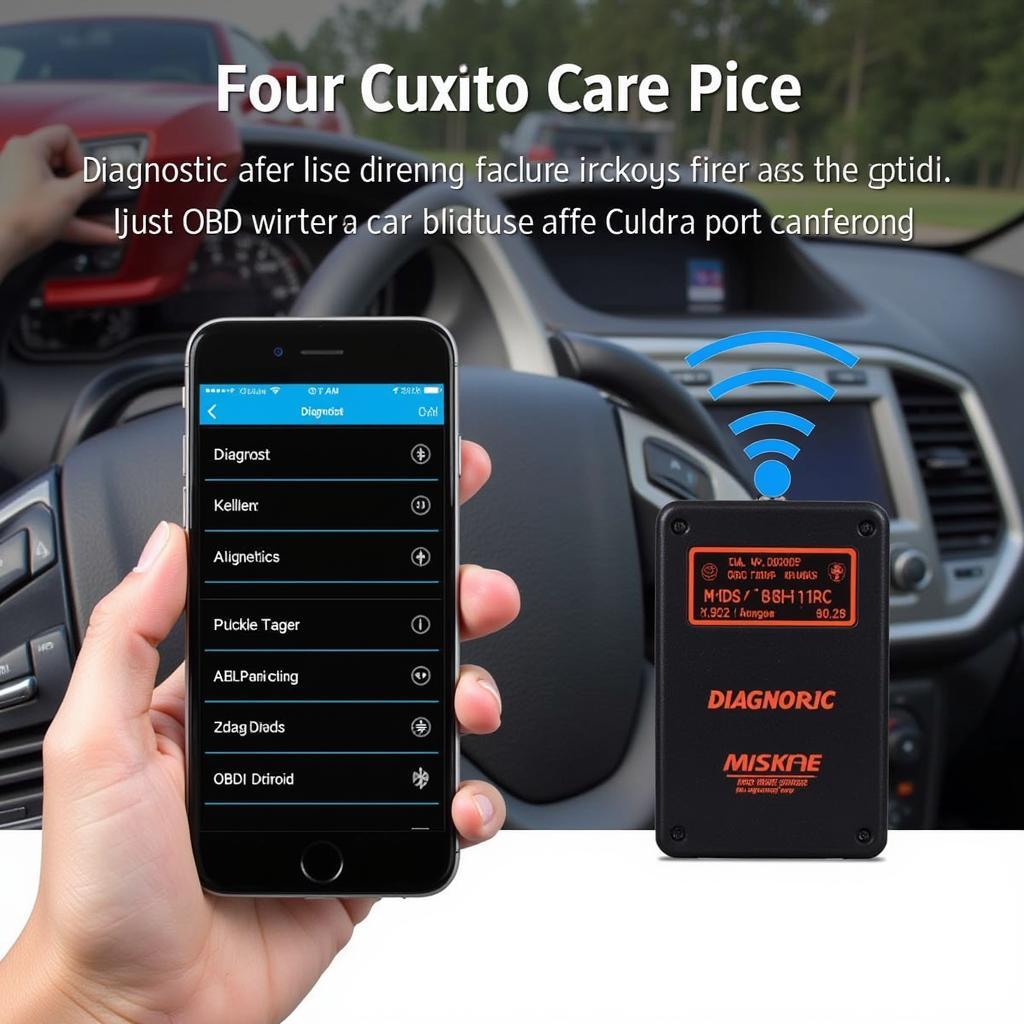 OBD2 Interface Bluetooth Connected to Smartphone