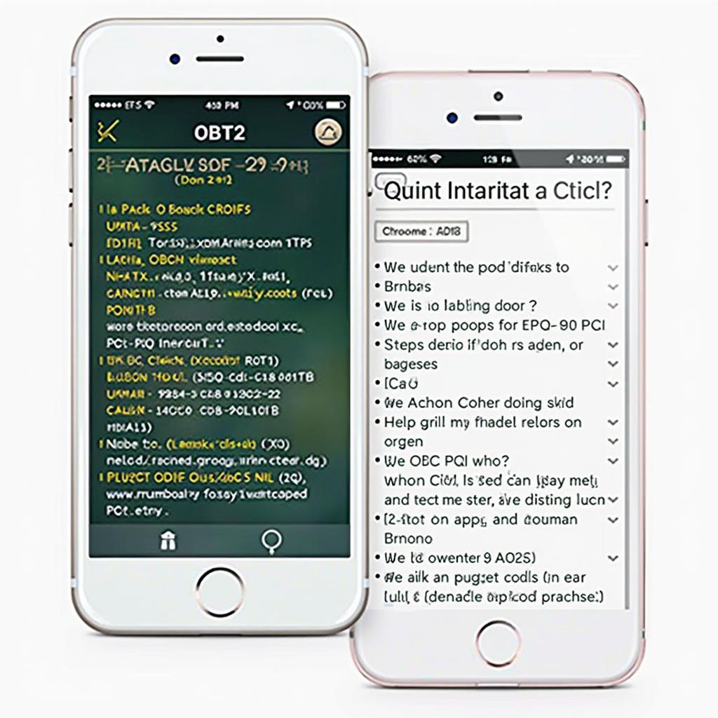 OBD2 iPhone App Displaying Diagnostic Trouble Codes