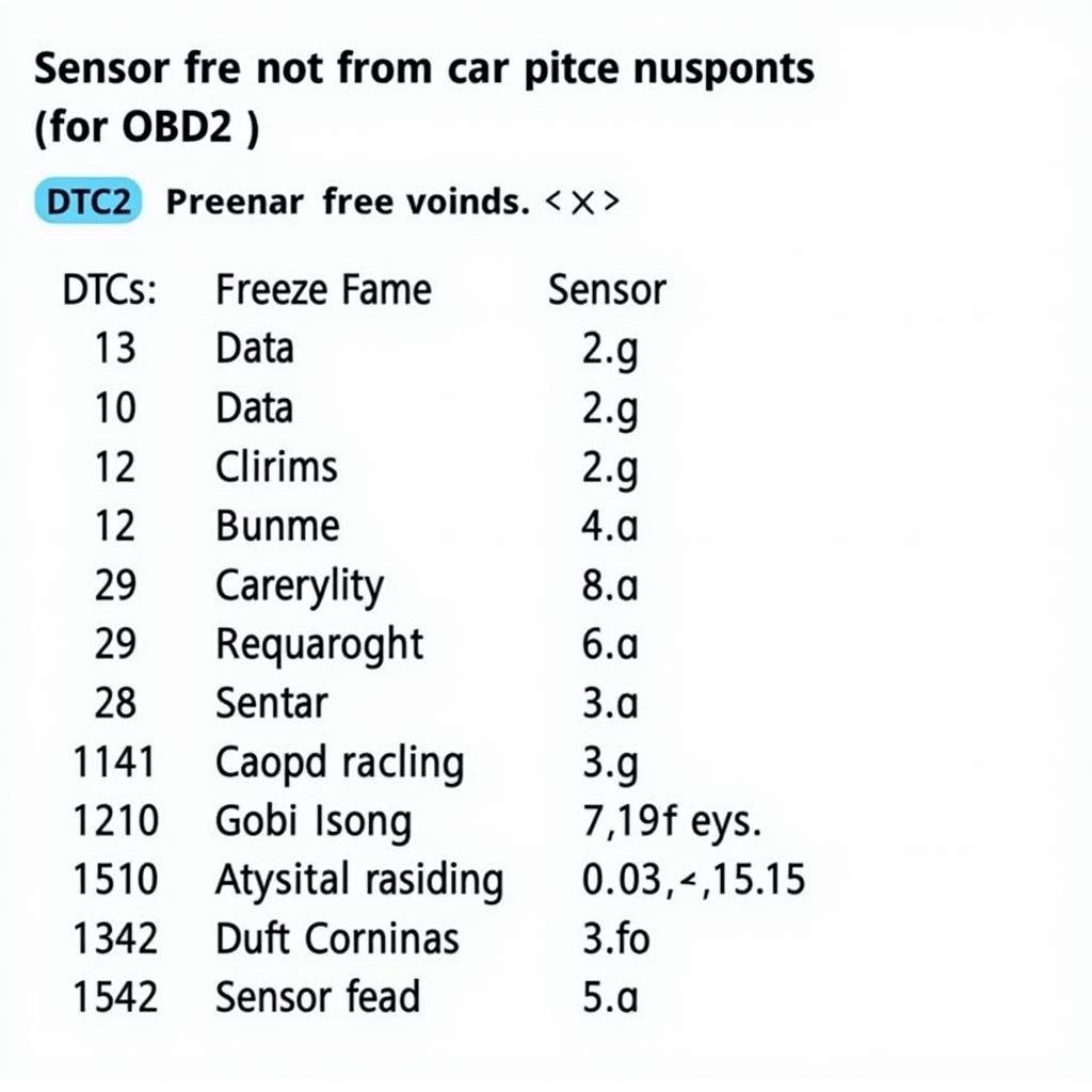 OBD2 Memory Data