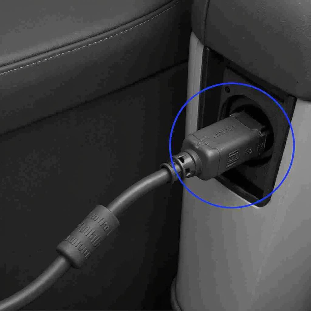 OBD2 Mini VIC Cable Connected to a Volvo OBD2 Port