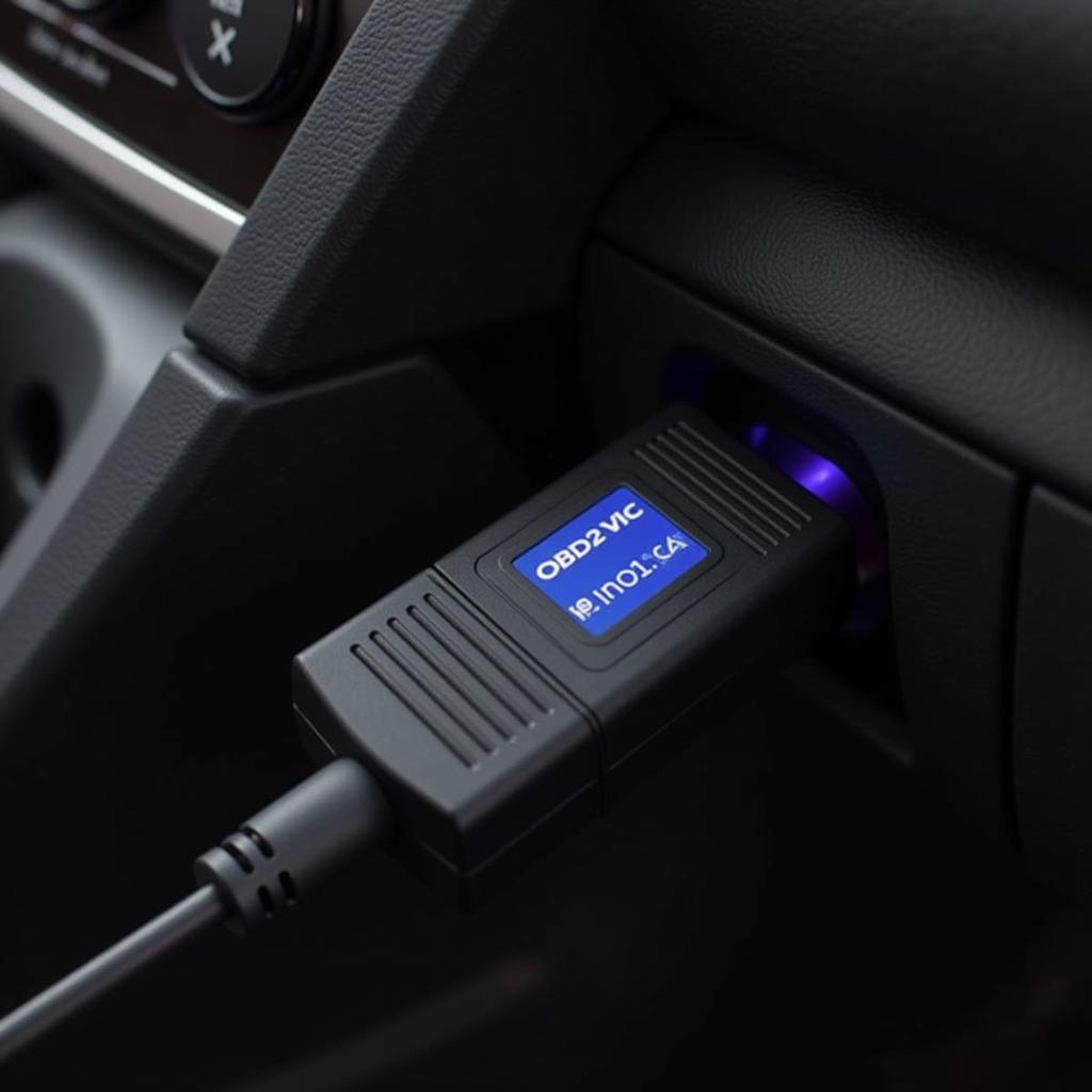 OBD2 Mini VIC Connected to a Car's OBD2 Port