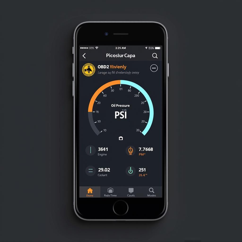 OBD2 Oil Pressure App Interface