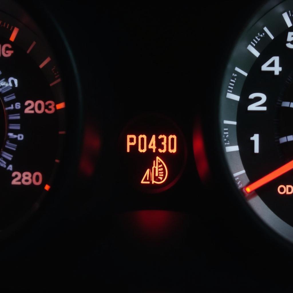 Check Engine Light Illuminated on a Car Dashboard