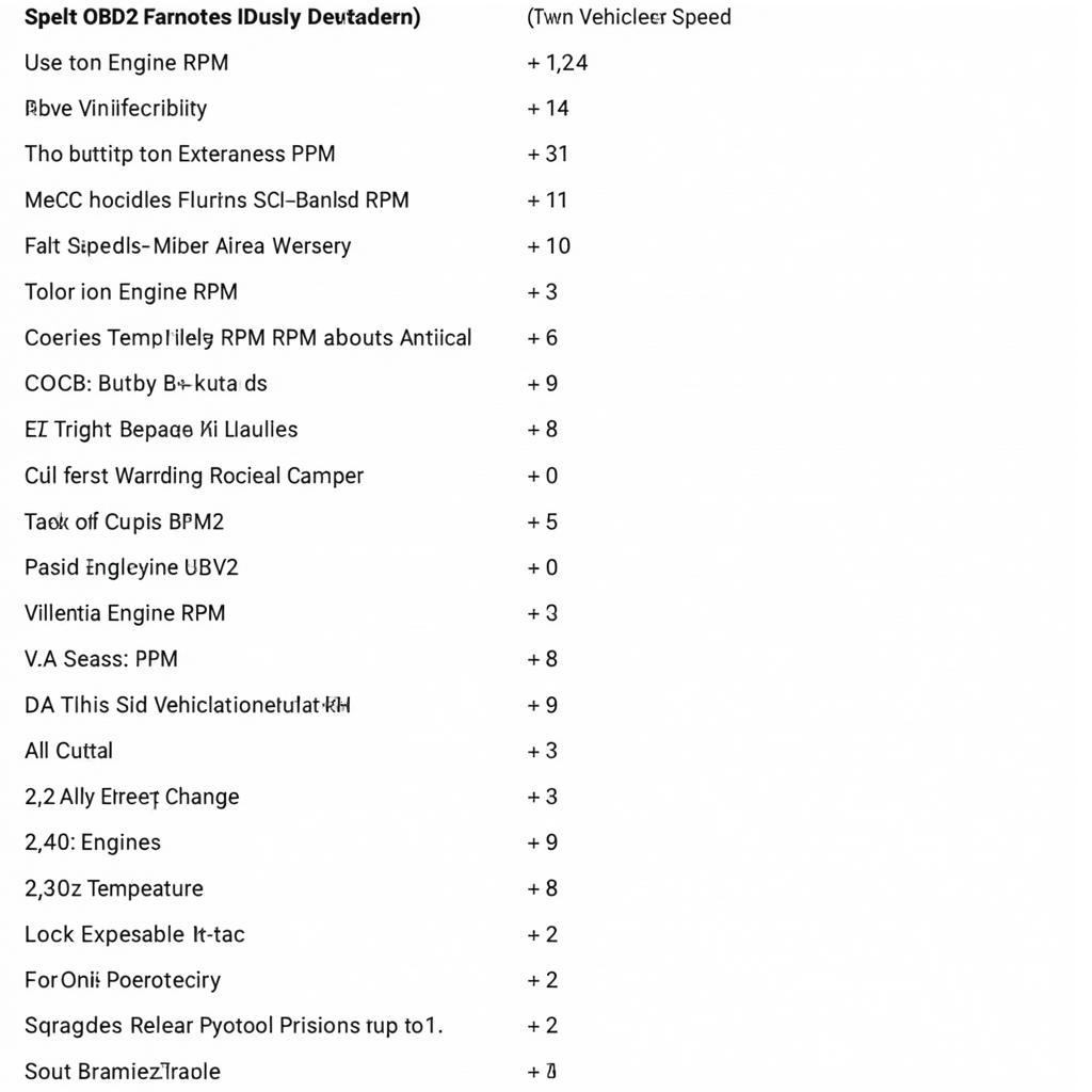 OBD2 Parameter IDs