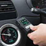 OBD2 Plug In Gauge Connected to Car