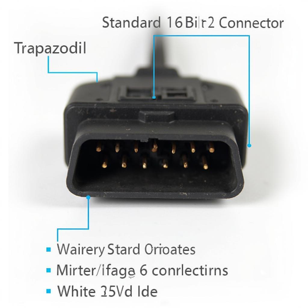 Close-up of an OBD2 Connector