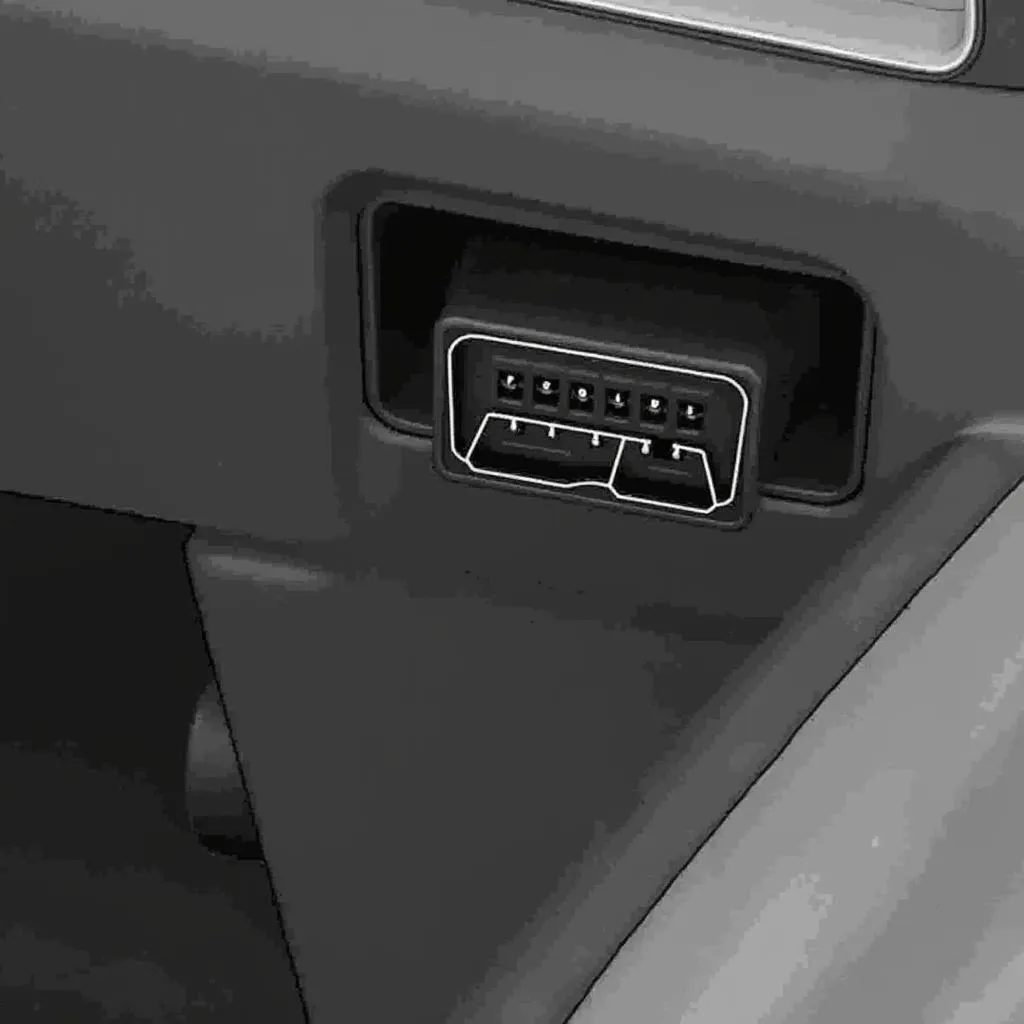 Car with OBD2 Port Highlighted