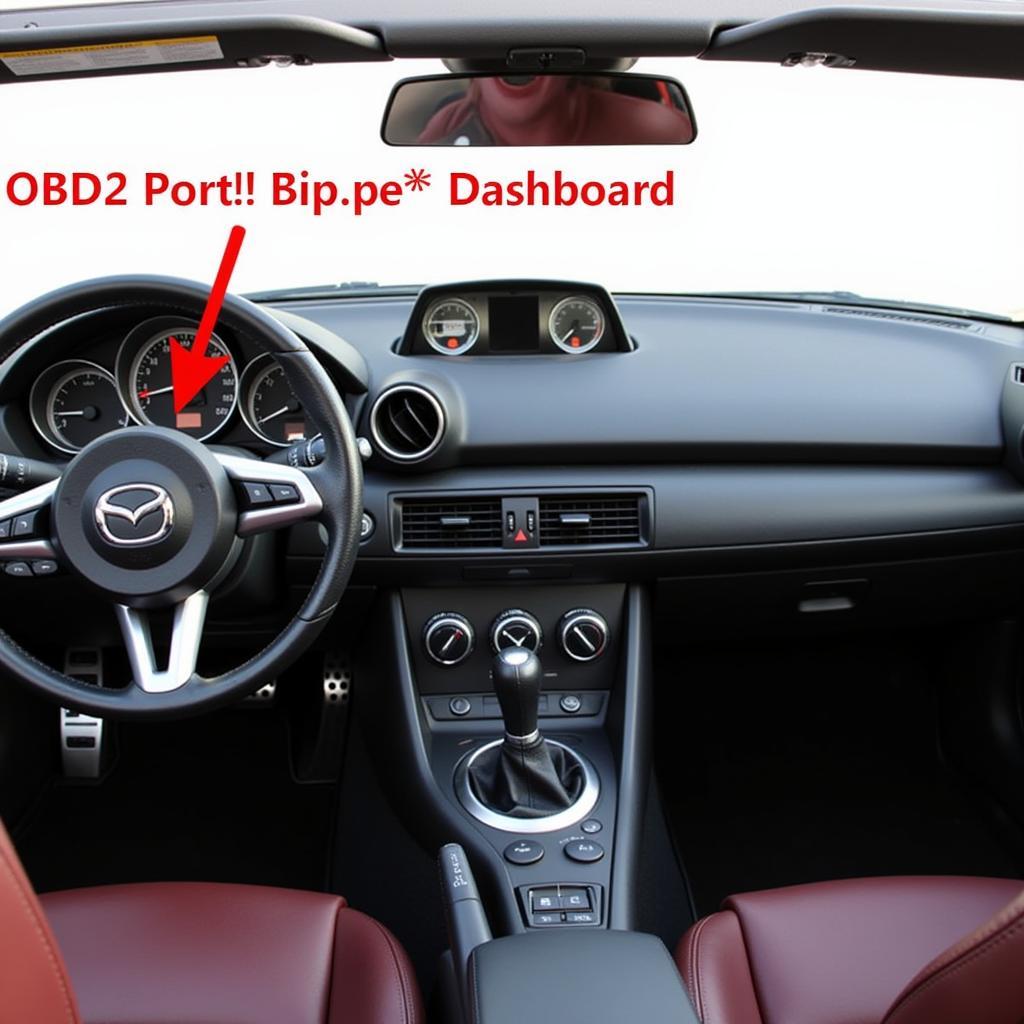 OBD2 port inside a Mazda Miata