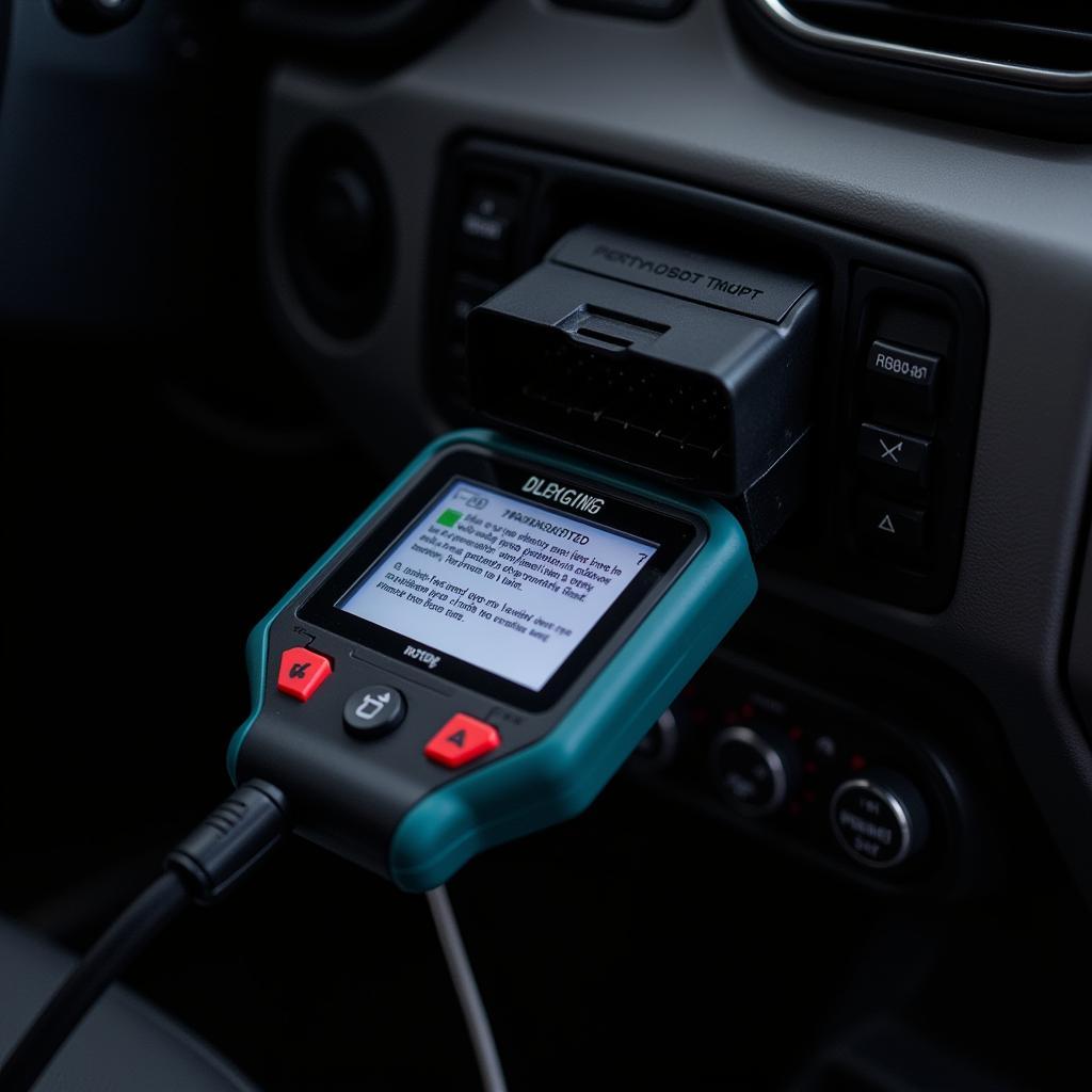 OBD2 Reader Connected to Car