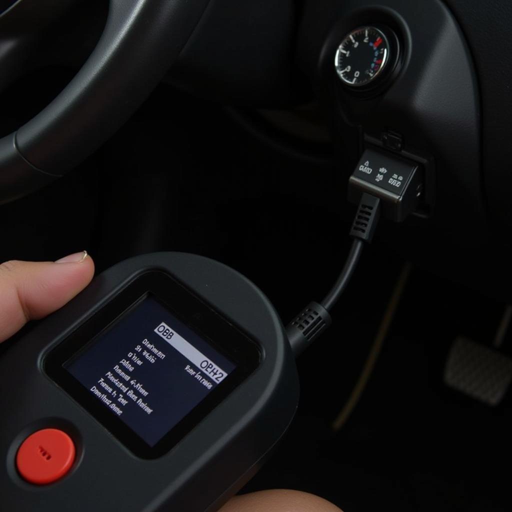 OBD2 Scan Tool Connected to Car