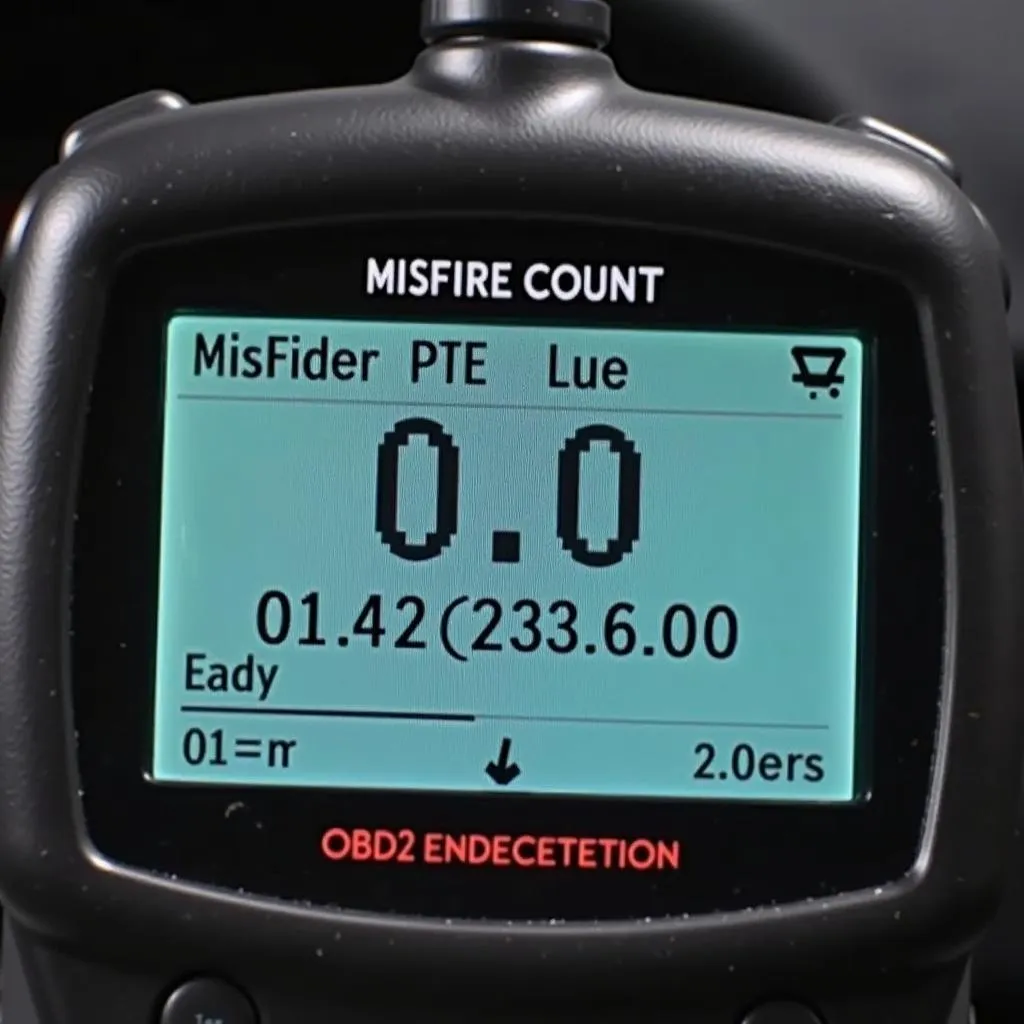 OBD2 scan tool with misfire counter display