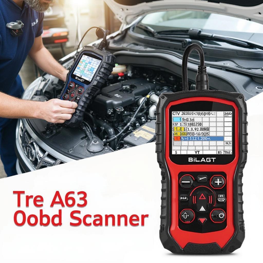 OBD2 Scanner A63 in Use on a Car