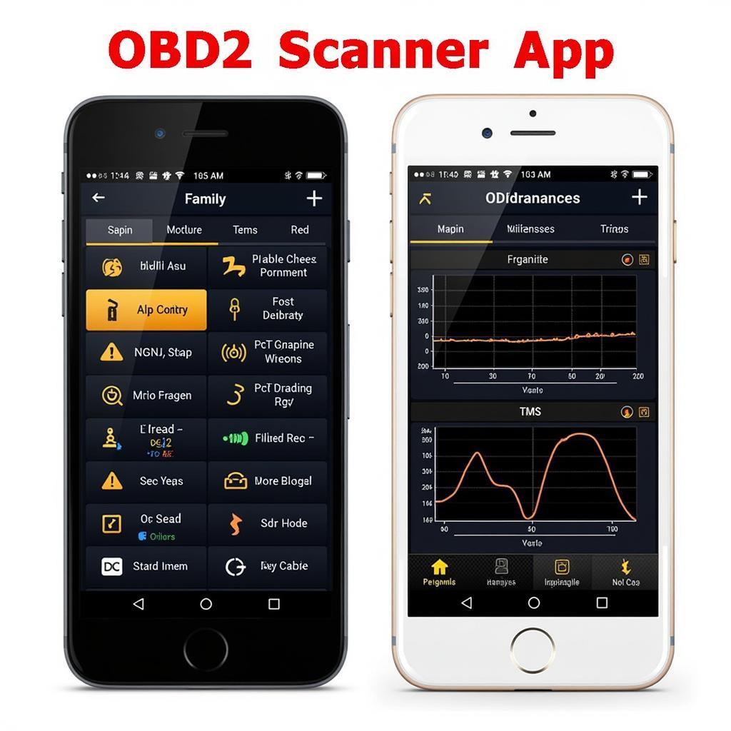 Android Smartphone Displaying OBD2 App Interface