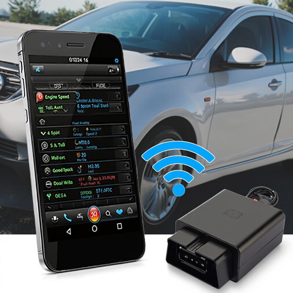 OBD2 Scanner App Displaying Data on a Smartphone