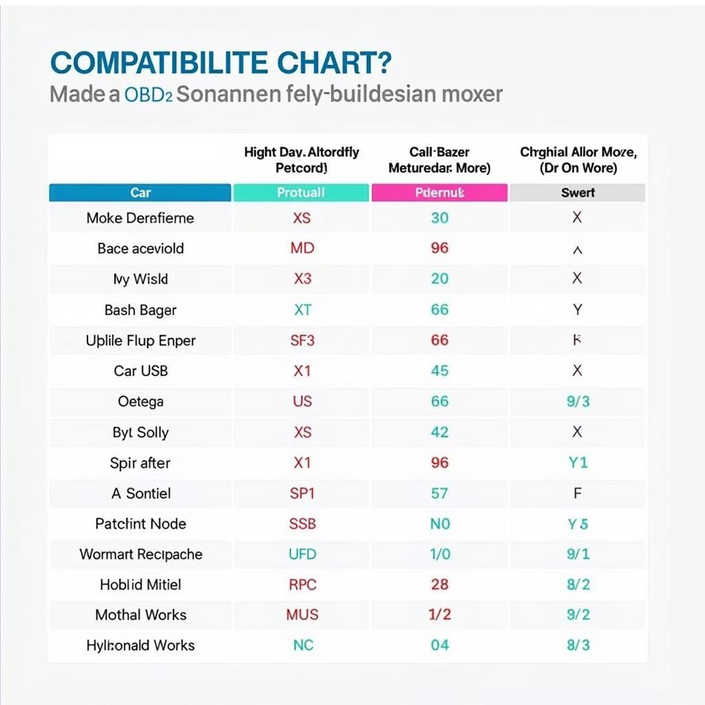 OBD2 Scanner Compatibility Chart