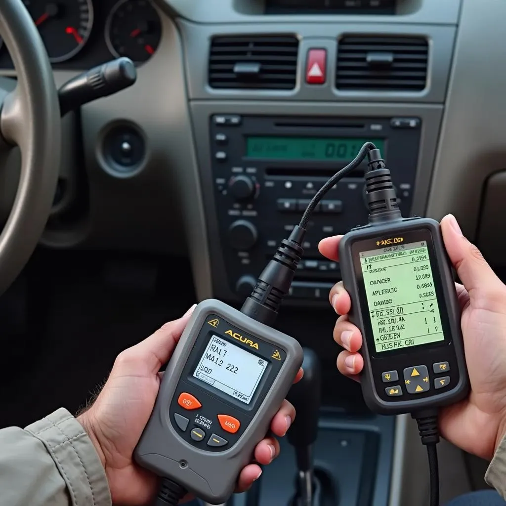 OBD2 Scanner Connected to 2001 Acura CL