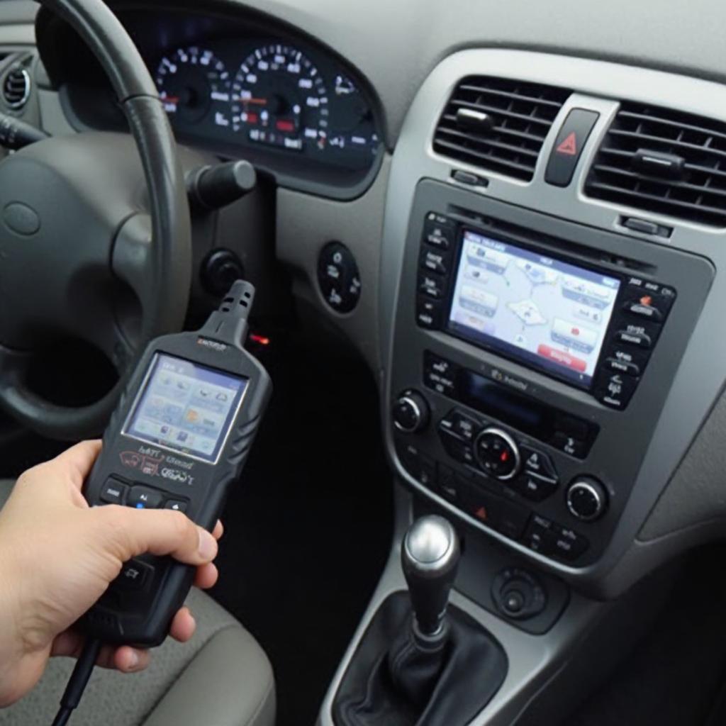 OBD2 Scanner Connected to a 2002 Hyundai Sonata