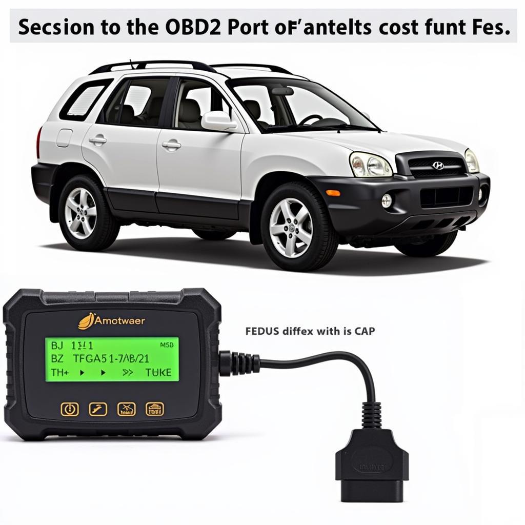 OBD2 Scanner Connected to a 2003 Hyundai Sante Fe