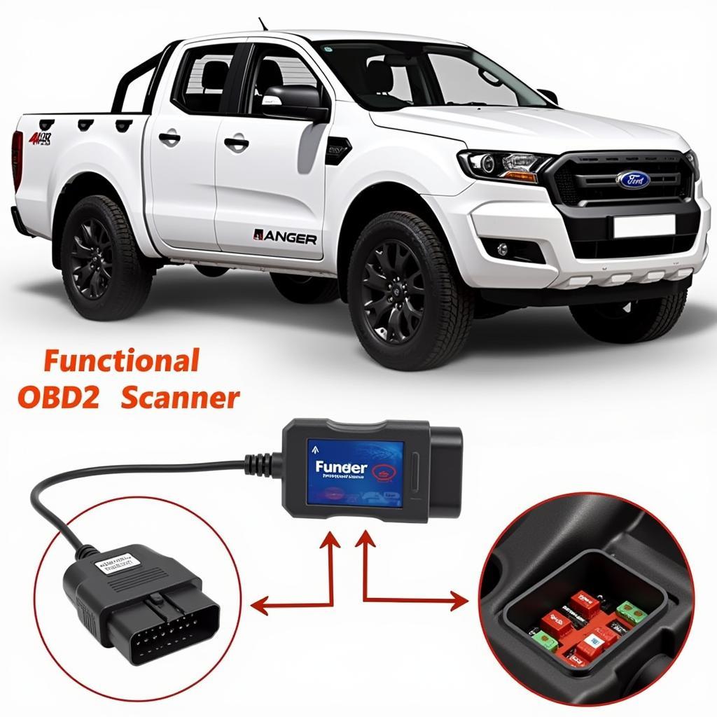 OBD2 Scanner Connected to a Ford Ranger