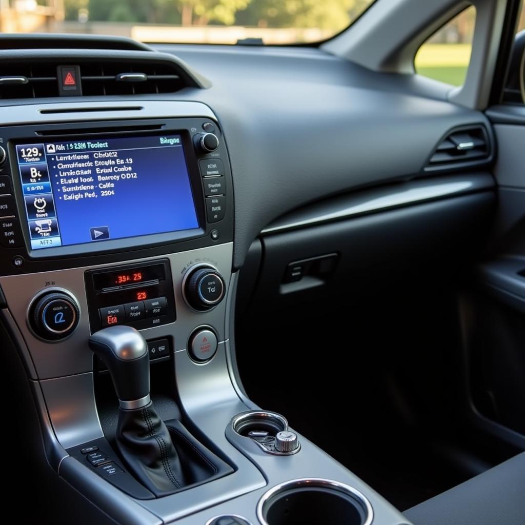 OBD2 scanner plugged into a 2012 Toyota Prius