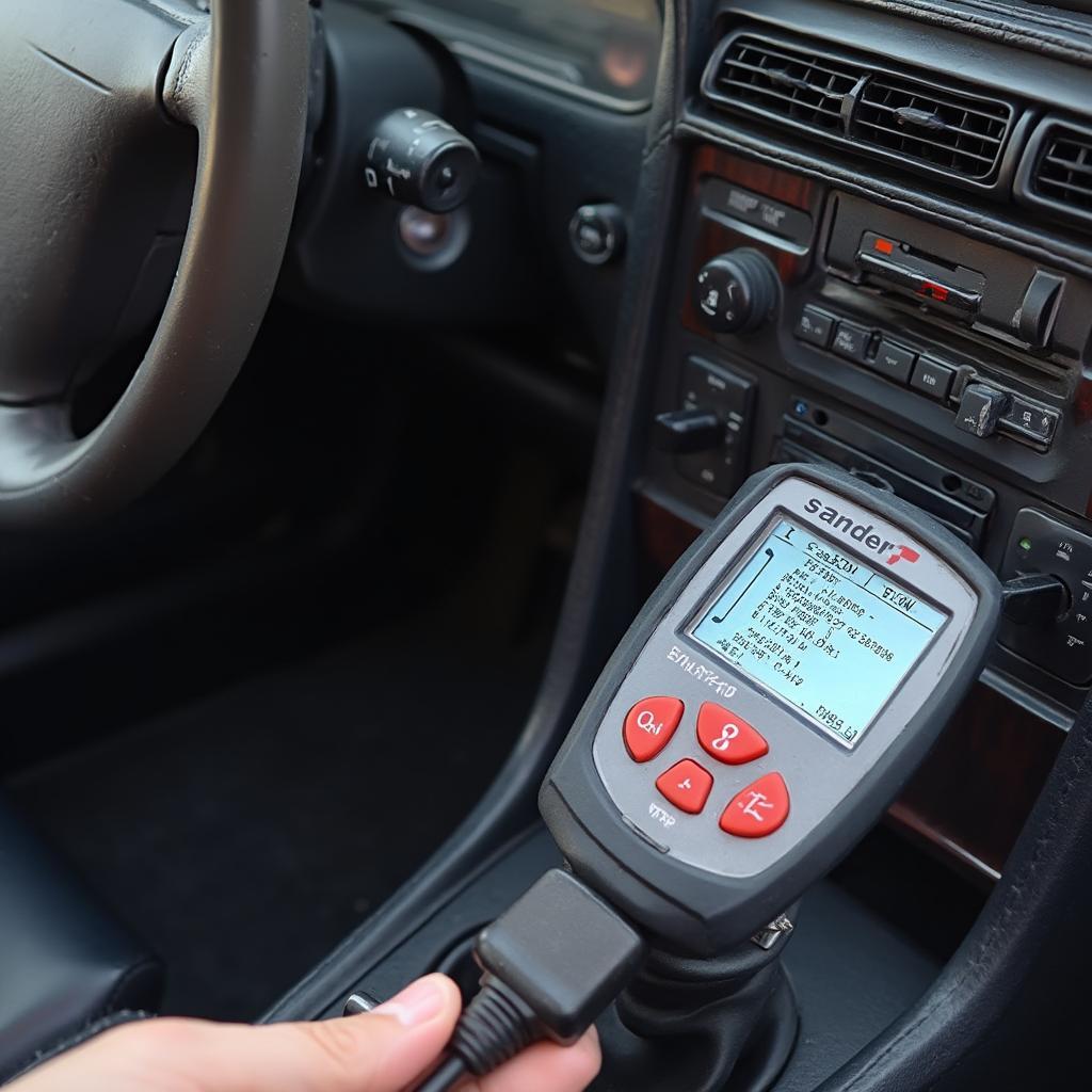 OBD2 Scanner Connected to a 1995 Ford Thunderbird