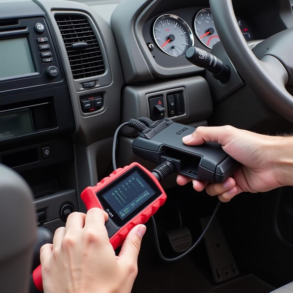 OBD2 Scanner Connected to 1998 Acura Integra