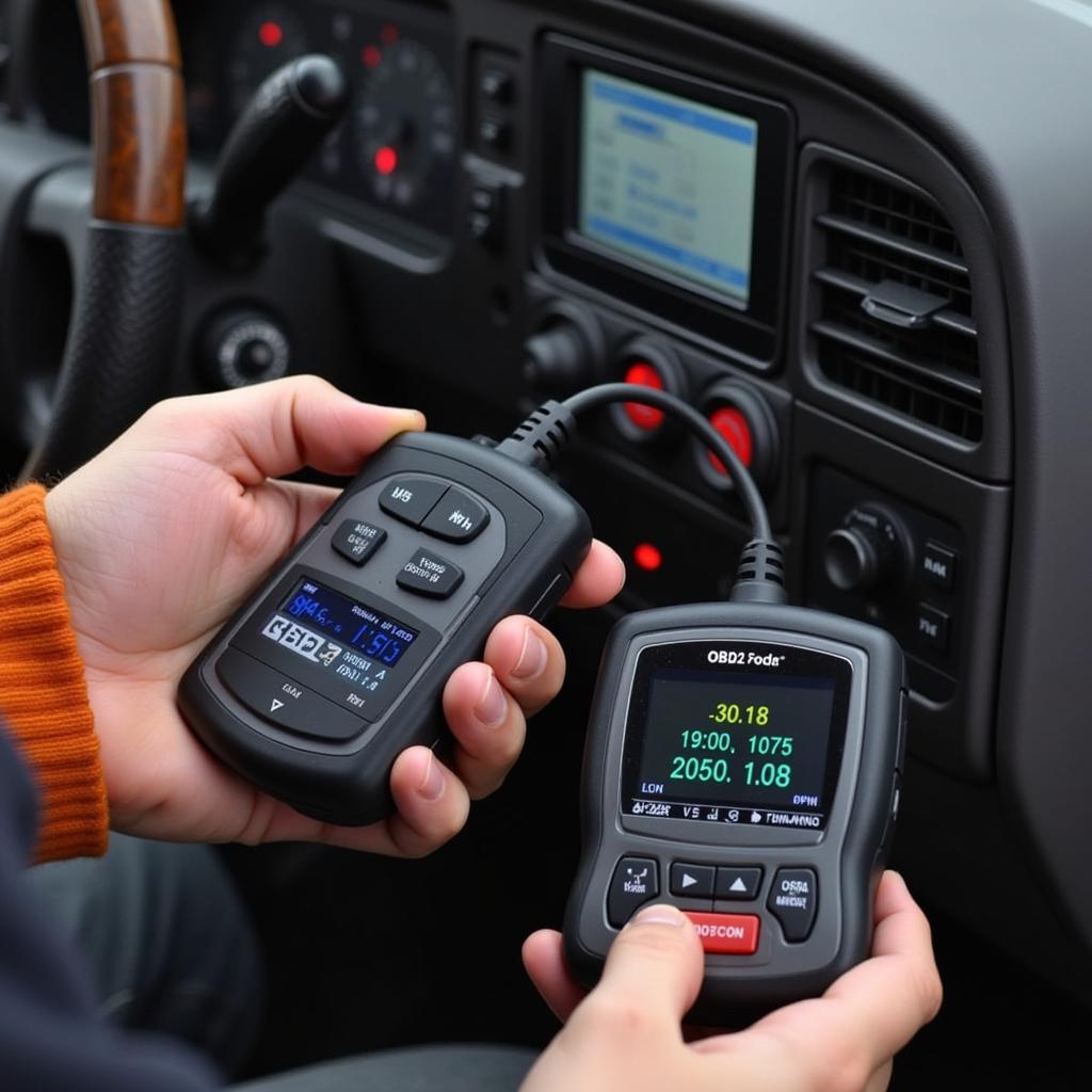 OBD2 Scanner in Use on a 1998 Ford Explorer