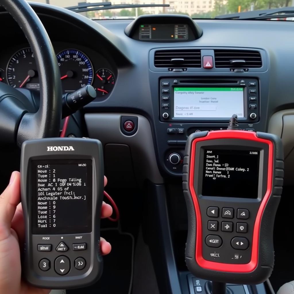 OBD2 Scanner in Use on a 1999 Honda Accord