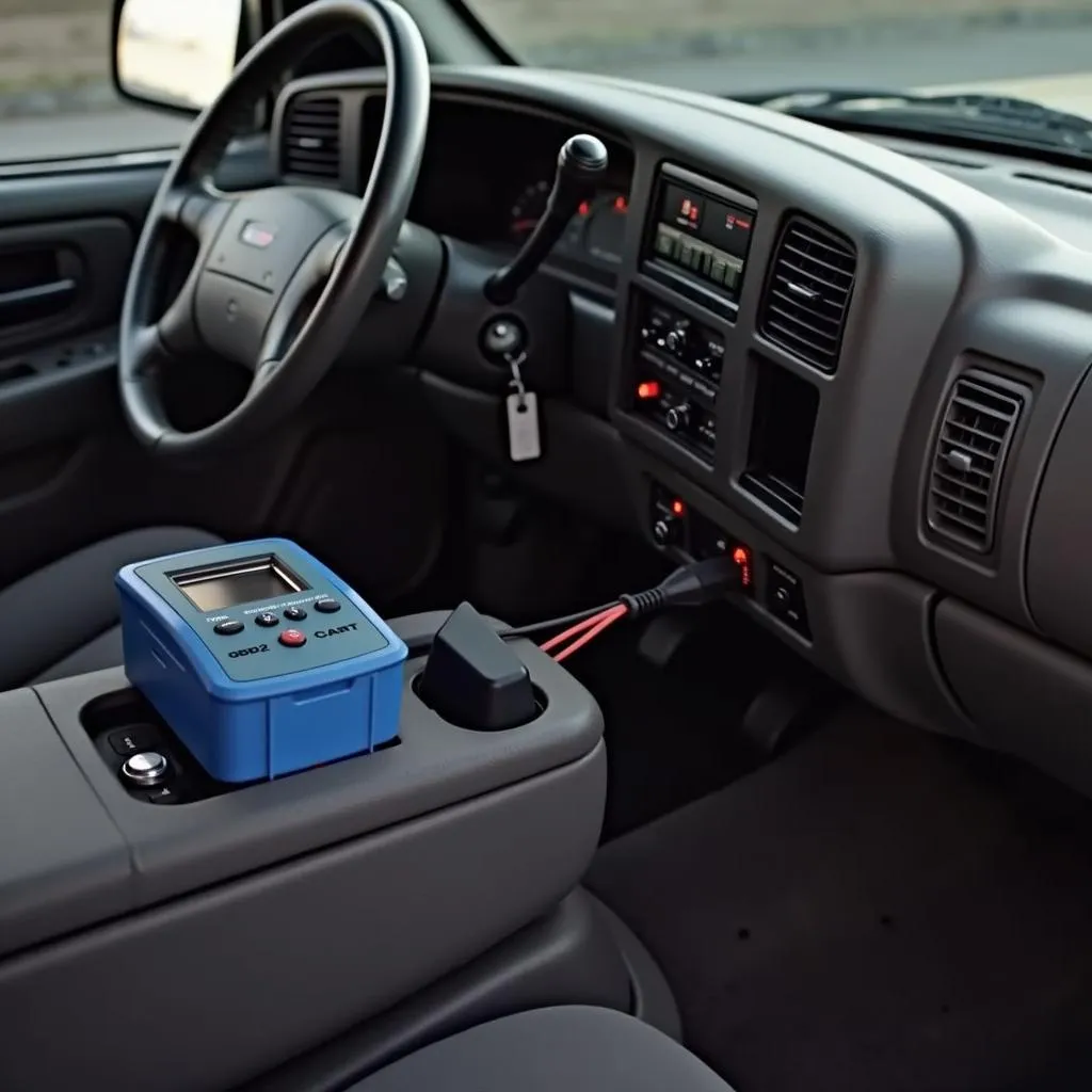 OBD2 Scanner Connected to 2001 Silverado