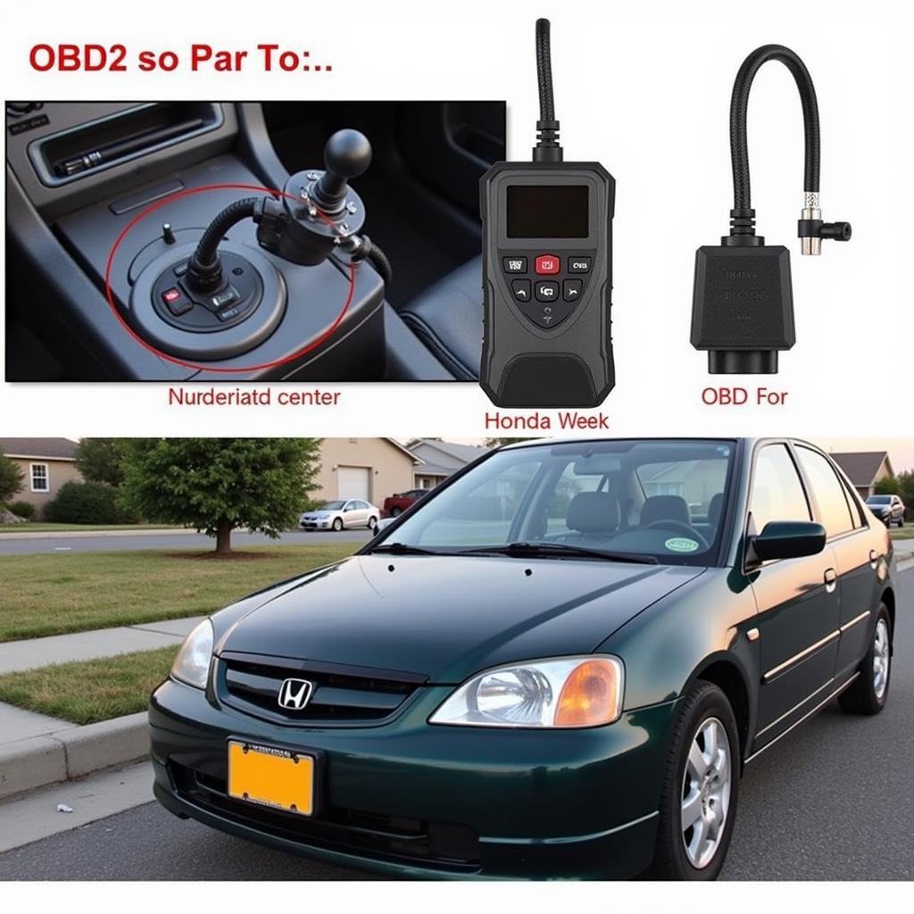 OBD2 Scanner Connected to 2005 Honda Civic