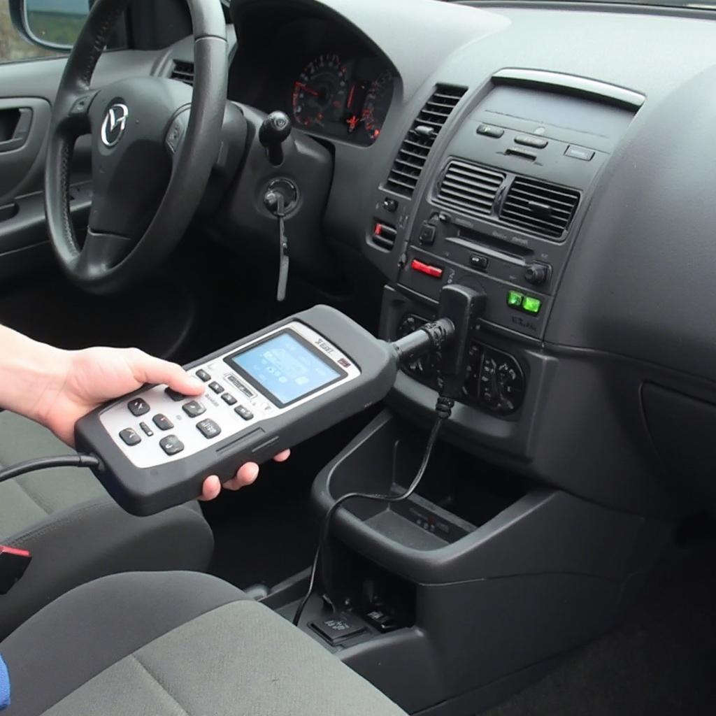 OBD2 Scanner Connected to 2005 Mazda MPV