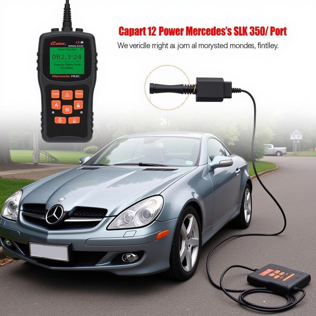 OBD2 Scanner Connected to 2005 SLK350