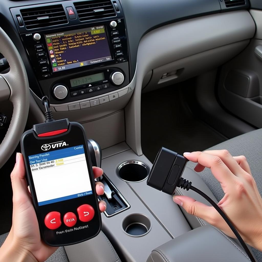 OBD2 Scanner Connected to a 2006 Toyota Camry